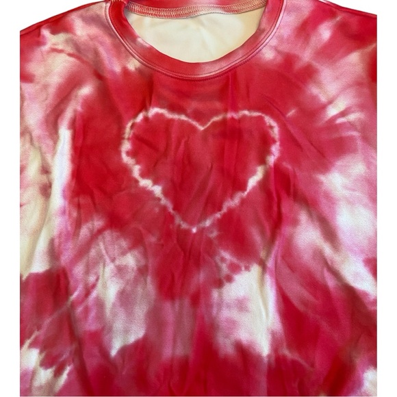 Women’s heart tie-dye print oversized sweatshirt sz S NWOT - Picture 2 of 7